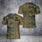 T-shirt personnalisé avec camouflage soldat suisse/vétéran avec nom et grade imprimé en 3D - 2801240001