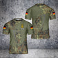 Personalisiertes T-Shirt mit deutschem Soldaten-/Veteranen-Tarnmuster mit Namen und Rang, 3D-Druck – 2601240003