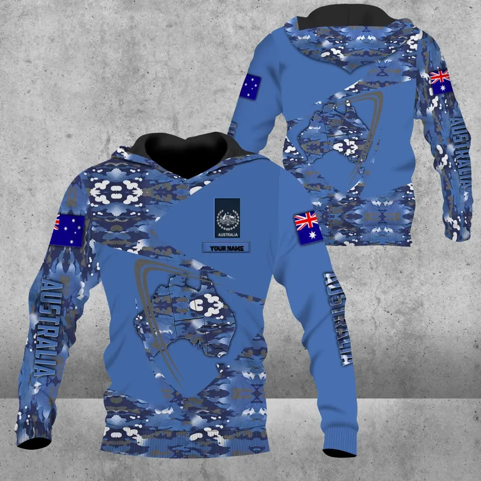 Personalized Australian Solider/ Veteran Camo With Name And Rank Hoodie - 1680739204