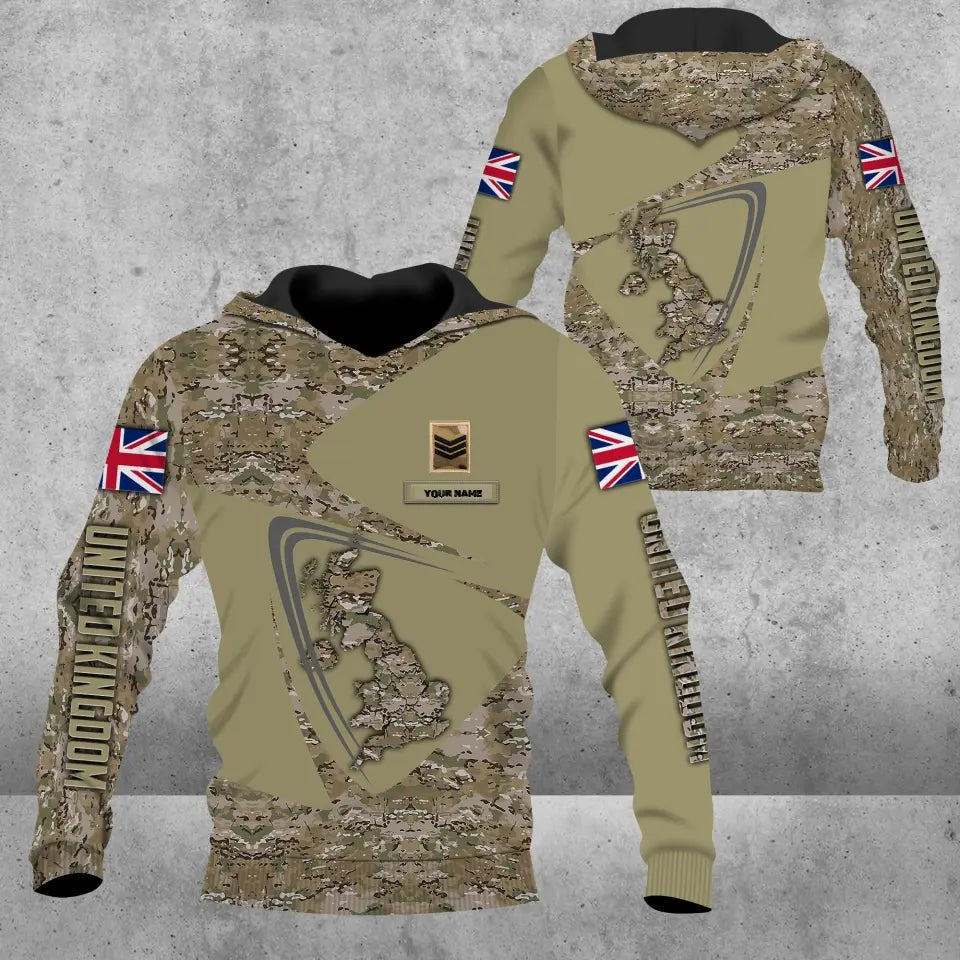 Personalisierter Kapuzenpullover mit Camouflage-Muster für britische Soldaten/Veteranen mit Namen und Rang, 3D-Druck – 0604230005