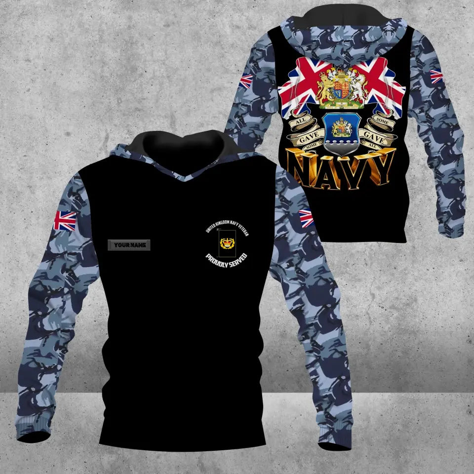 Personalized United Kingdom Solider/ Veteran Camo With Name And Rank Hoodie 3D Printed - 0604230008