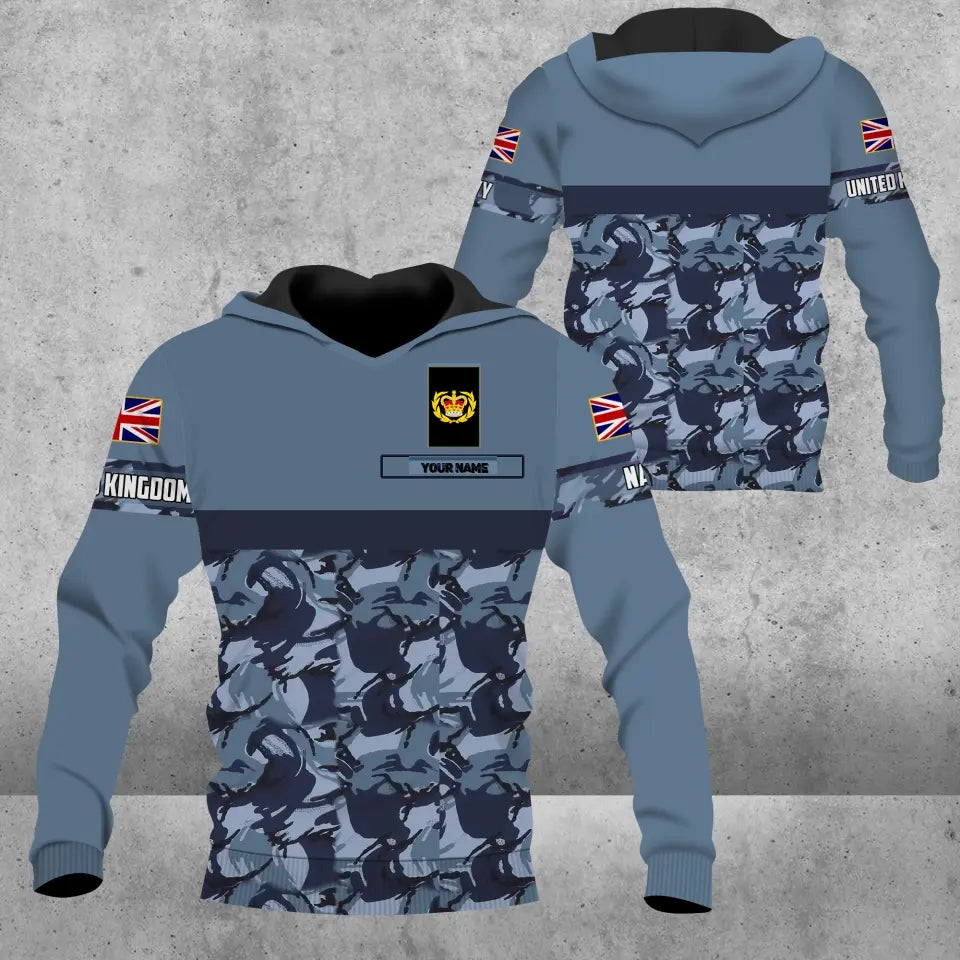 Personalisierter Kapuzenpullover mit Camouflage-Muster für britische Soldaten/Veteranen mit Namen und Rang, 3D-Druck – 0604230010