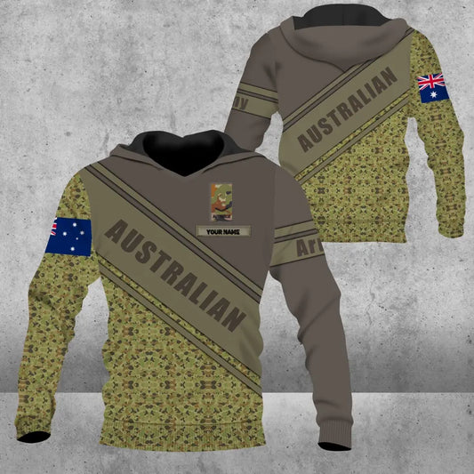 Sweat à capuche personnalisé avec nom et grade de soldat/vétéran australien - 16828128