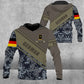 Sweat à capuche personnalisé avec camouflage soldat/vétéran allemand avec nom et grade imprimé en 3D - 3004230001