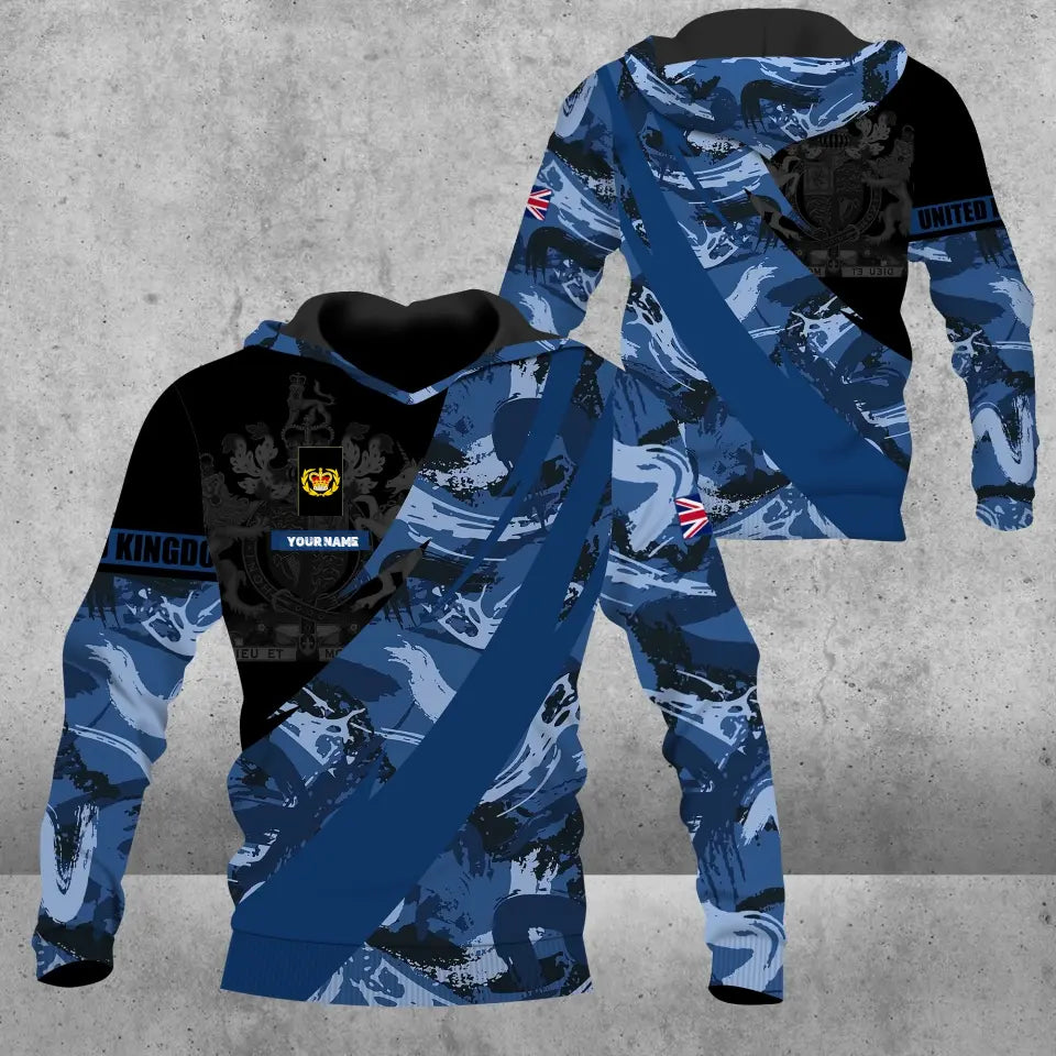 Personalisierter Kapuzenpullover mit Camouflage-Muster für britische Soldaten/Veteranen mit Namen und Rang, 3D-Druck – 3004230002