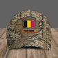 Personalized Rank Belgium Soldier/Veterans Camo Baseball Cap - 16841952 - D04