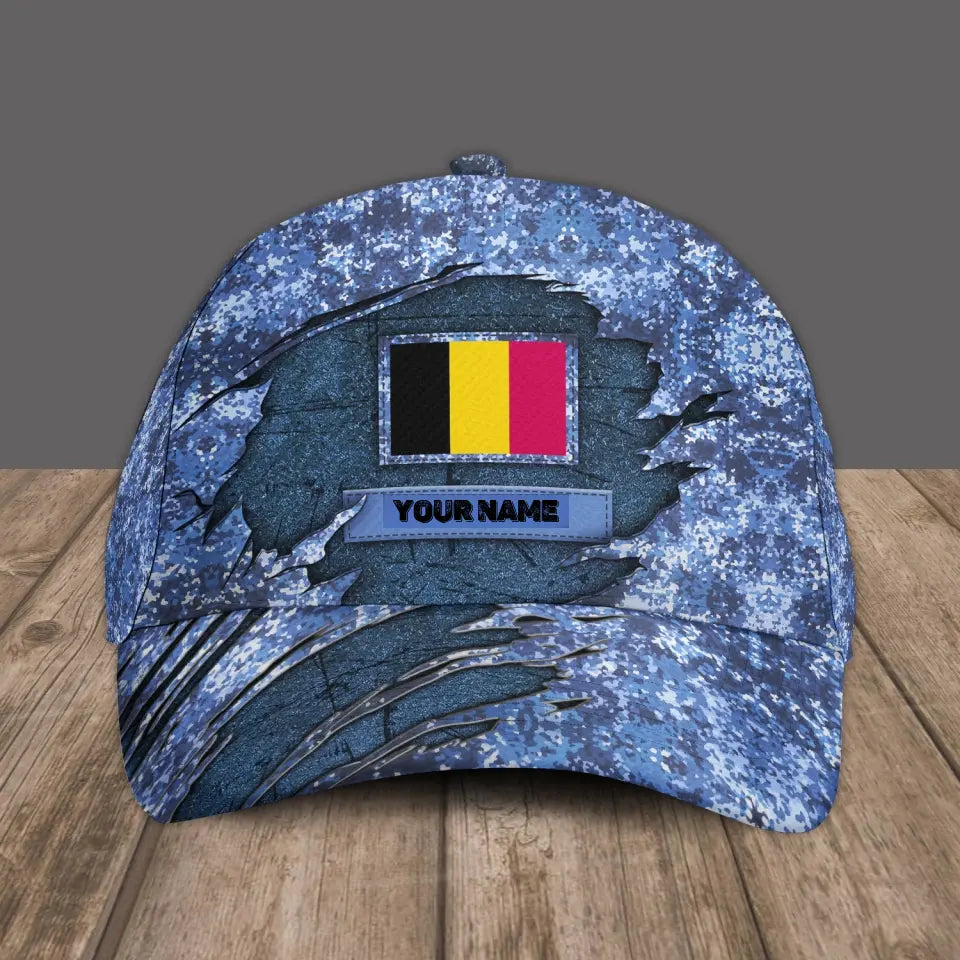 Personalisierter Rang belgischer Soldat/Veteranen-Baseballkappe in Camouflage – 16841952 – D04