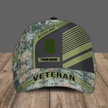 Personalized Rank And Name Netherlands Soldier/Veterans Camo Baseball Cap - 17083872