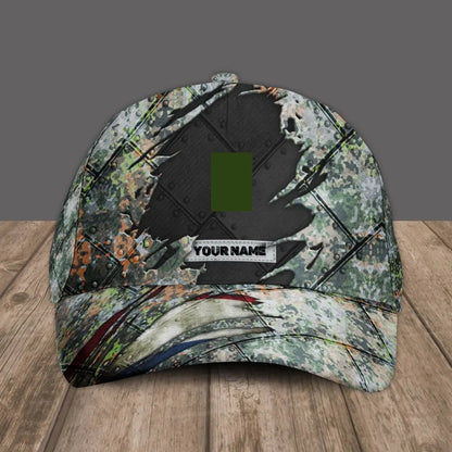 Casquette de baseball camouflage personnalisée avec rang et nom pour soldat/vétéran des Pays-Bas - 16842816 - D04