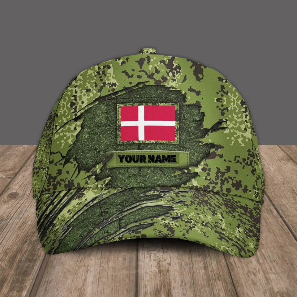 Personalisierter Name Dänemark Camo Baseball Cap Soldat/Veteran - 16841952 - D04