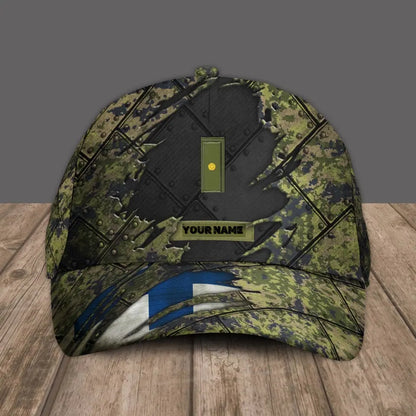 Casquette de baseball camouflage personnalisée avec rang et nom pour soldat/vétéran finlandais - 1705230001 - D04