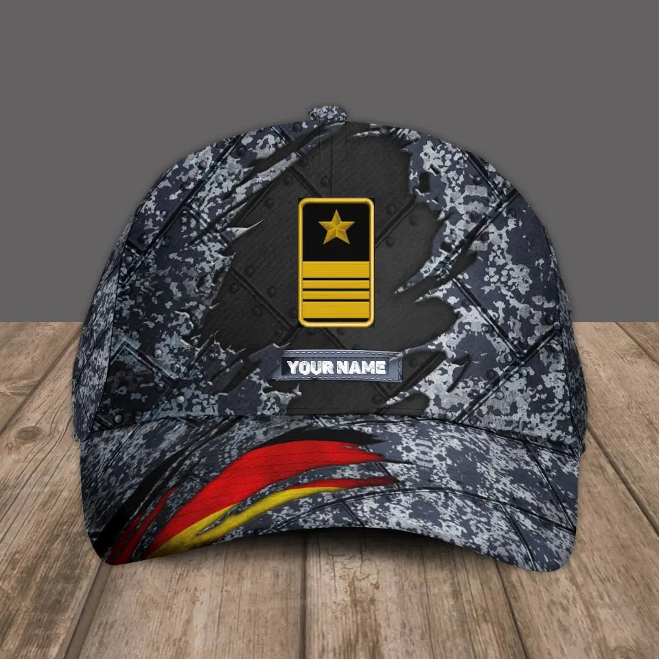 Casquette de baseball camouflage personnalisée avec rang et nom de soldat/ancien combattant allemand - 1684368002