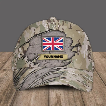 Personalized Name United Kingdom Soldier/Veterans Camo Baseball Cap - 1684368001