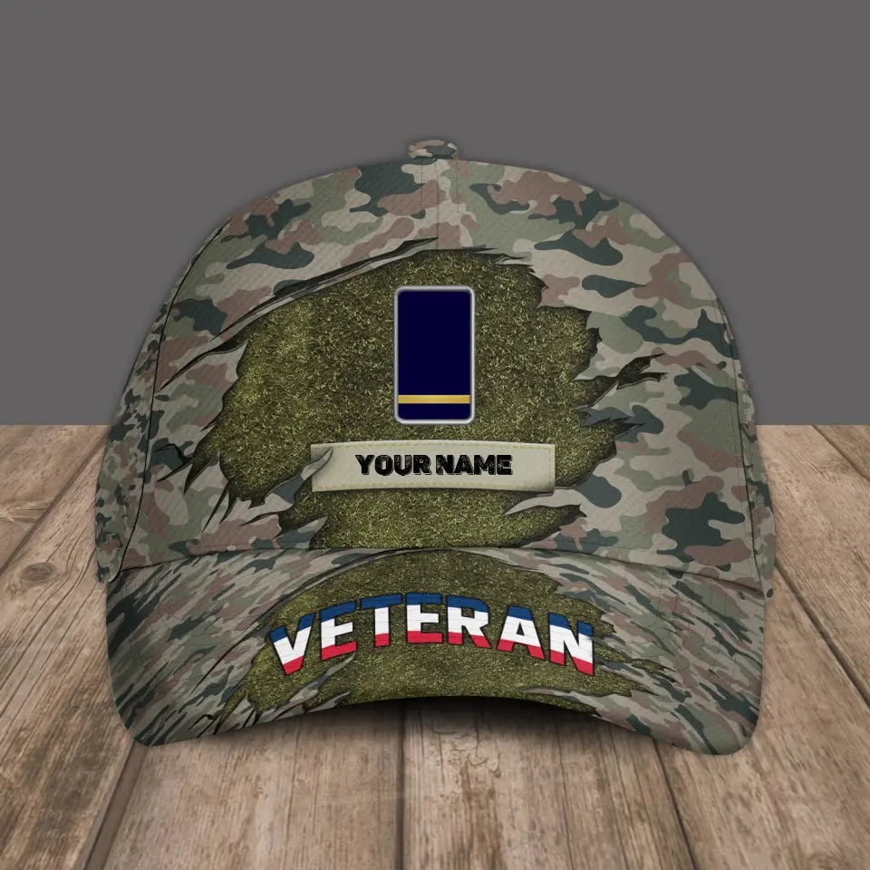 Personalized Rank And Name France Soldier/Veterans Camo Baseball Cap - 1685318402 - D04