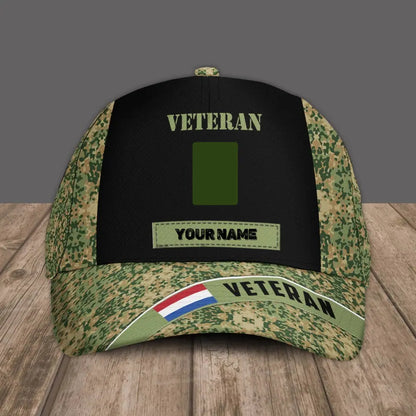 Personalized Rank And Name Netherlands Soldier/Veterans Camo Baseball Cap - 16854912 -D04