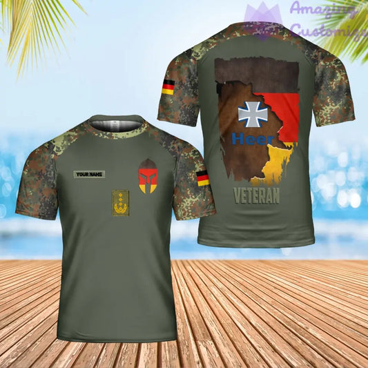 Personalisiertes T-Shirt für deutsche Soldaten/Veteranen im Camouflage-Stil mit Namen und Rang, 3D-Druck – 2701240001-D04