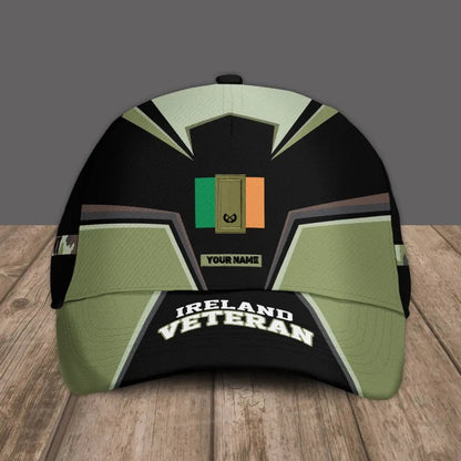 Personalized Rank And Name Ireland Soldier/Veterans Camo Baseball Cap - 0606230001