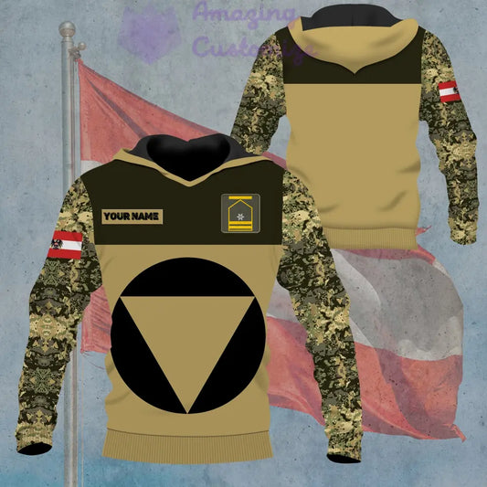 Personalisierter Kapuzenpullover mit österreichischem Soldaten-/Veteranen-Tarnmuster mit Namen und Rang – 16862688