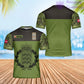 T-shirt personnalisé avec camouflage soldat/vétéran du Danemark avec nom et grade imprimé en 3D - 0502240001