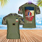 Personalisiertes T-Shirt mit Camouflage-Muster für französische Soldaten/Veteranen mit Namen und Rang, 3D-Druck – 2001240004