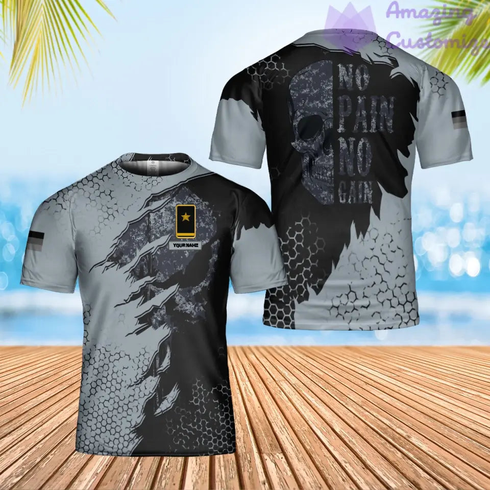 T-shirt personnalisé avec camouflage soldat/vétéran allemand avec nom et grade imprimé en 3D - 2901240003