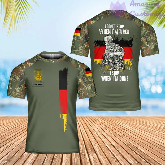 Personalisiertes T-Shirt mit Camouflage-Muster für deutsche Soldaten/Veteranen mit Namen und Rang, 3D-Druck – 2901240002