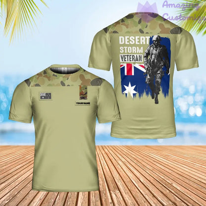 Personalisiertes australisches Soldat-/Veteranen-T-Shirt im Camouflage-Stil mit Namen und Rang, 3D-Druck – 0402240003