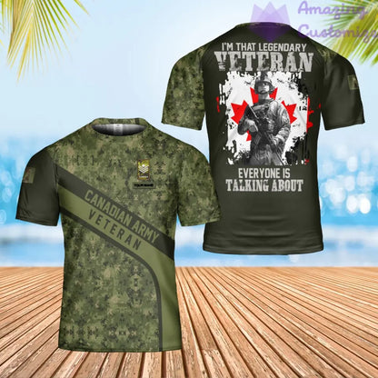 Personalisiertes T-Shirt mit kanadischem Soldaten-/Veteranen-Tarnmuster mit Namen und Rang, 3D-Druck – 2001240001