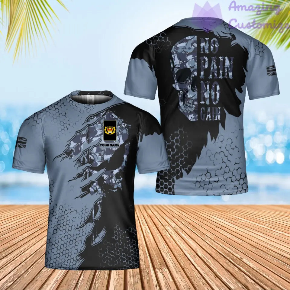 Personalisiertes T-Shirt mit Camouflage-Muster für britische Soldaten/Veteranen mit Namen und Rang, 3D-Druck – 2901240002