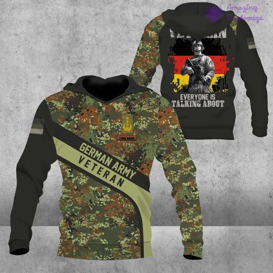 Personalisierter Kapuzenpullover mit Camouflage-Muster für deutsche Soldaten/Veteranen mit Namen und Rang – 2106230003