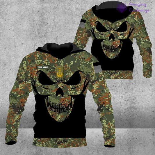 Personalisierter Kapuzenpullover mit Camouflage-Muster für deutsche Soldaten/Veteranen mit Namen und Rang – 2106230004