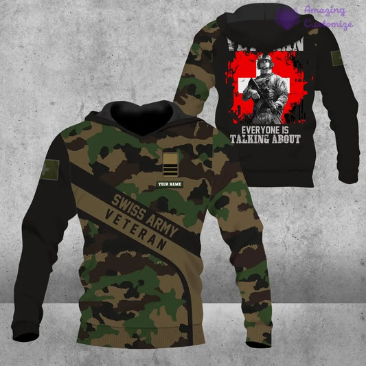 Personalized Swiss Soldier/ Veteran Camo With Name And Rank Hoodie - 2106230003