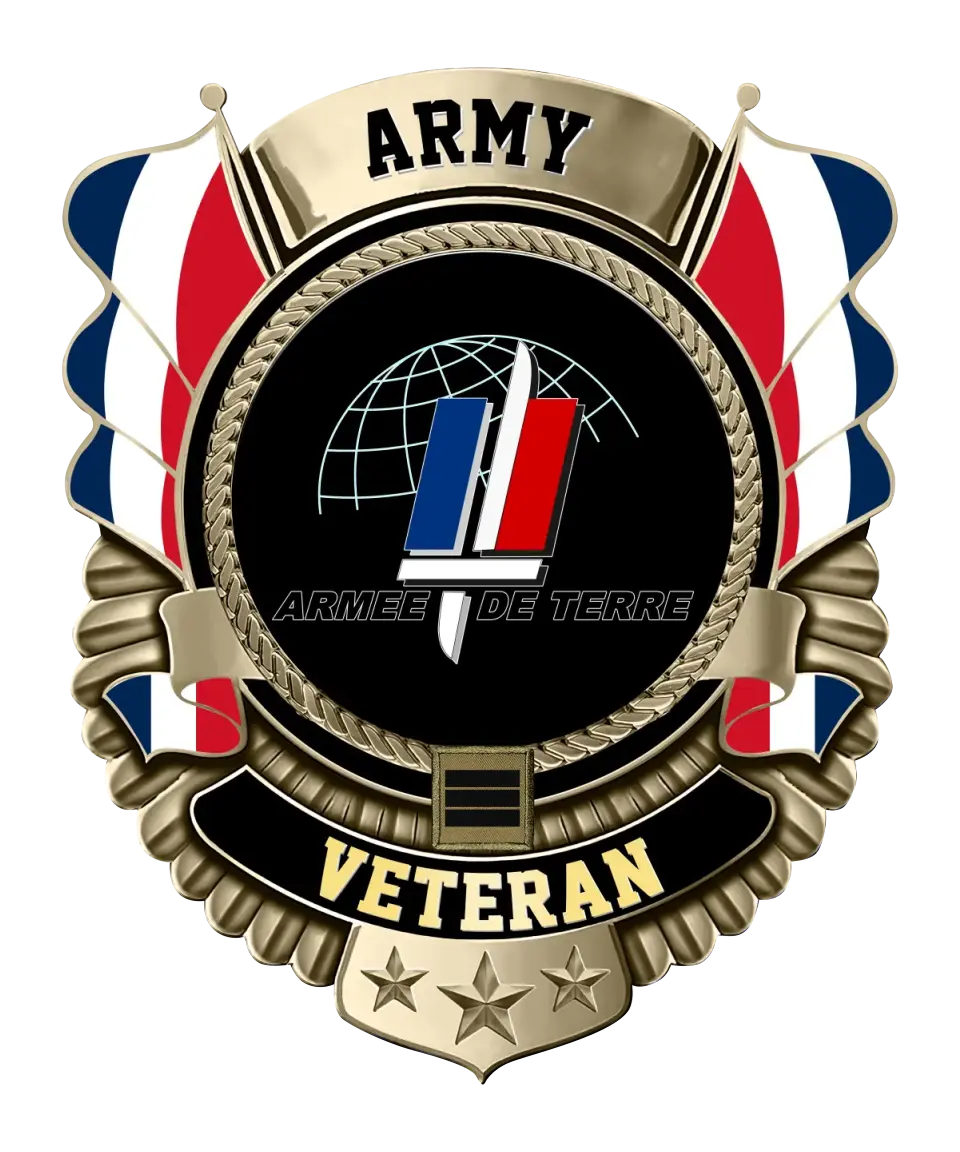 Personalized Rank France Soldier/Veterans Camo Cut Metal Sign - 16877376