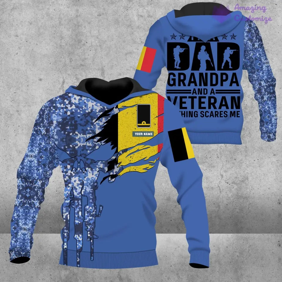 Personalized Belgium Soldier/ Veteran Camo With Name And Rank Hoodie - 16886016