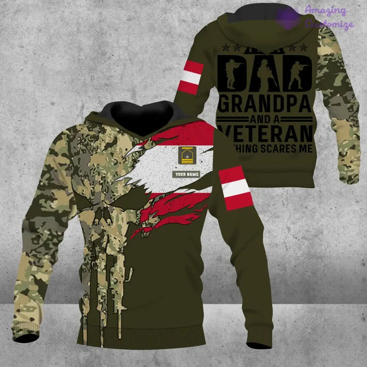 Personalized Austria Soldier/ Veteran Camo With Name And Rank Hoodie - 16886016