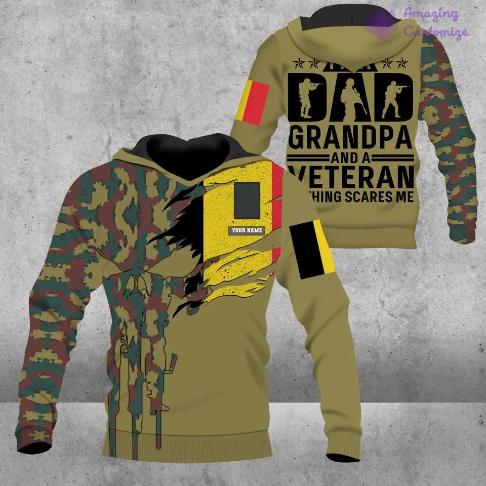 Personalized Belgium Soldier/ Veteran Camo With Name And Rank Hoodie - 16886016