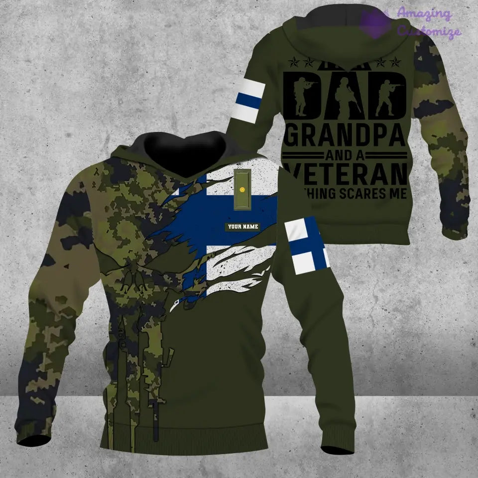 Personalized Finland Soldier/ Veteran Camo With Name And Rank Hoodie - 16886016