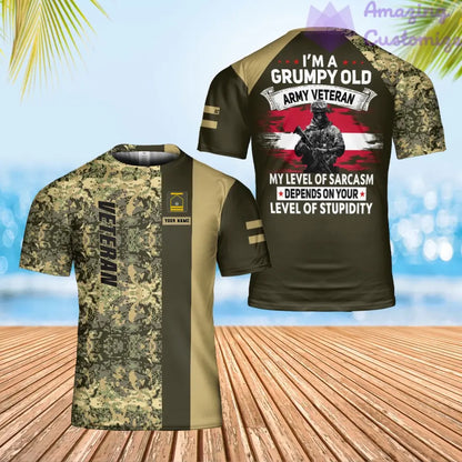 T-shirt personnalisé avec camouflage soldat/vétéran autrichien avec nom et grade imprimé en 3D - 2101240001