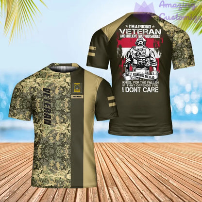 T-shirt personnalisé avec camouflage soldat/vétéran autrichien avec nom et grade imprimé en 3D - 2101240002