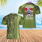 T-shirt personnalisé avec camouflage soldat/vétéran du Danemark avec nom et grade imprimé en 3D - 0302240001