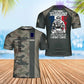 T-shirt personnalisé avec camouflage soldat/vétéran de la France avec nom et grade imprimé en 3D - 1901240005