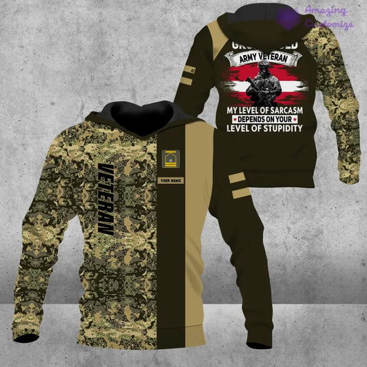 Personalized Austria Soldier/ Veteran Camo With Name And Rank Hoodie - 1688947201