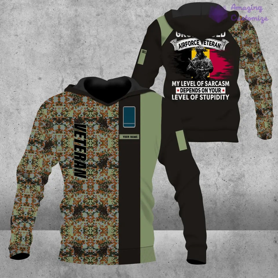 Personalized Belgium Soldier/ Veteran Camo With Name And Rank Hoodie - 1688947201