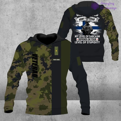 Personalisierter Kapuzenpullover mit Camouflage-Muster für finnische Soldaten/Veteranen mit Namen und Rang – 1688947201