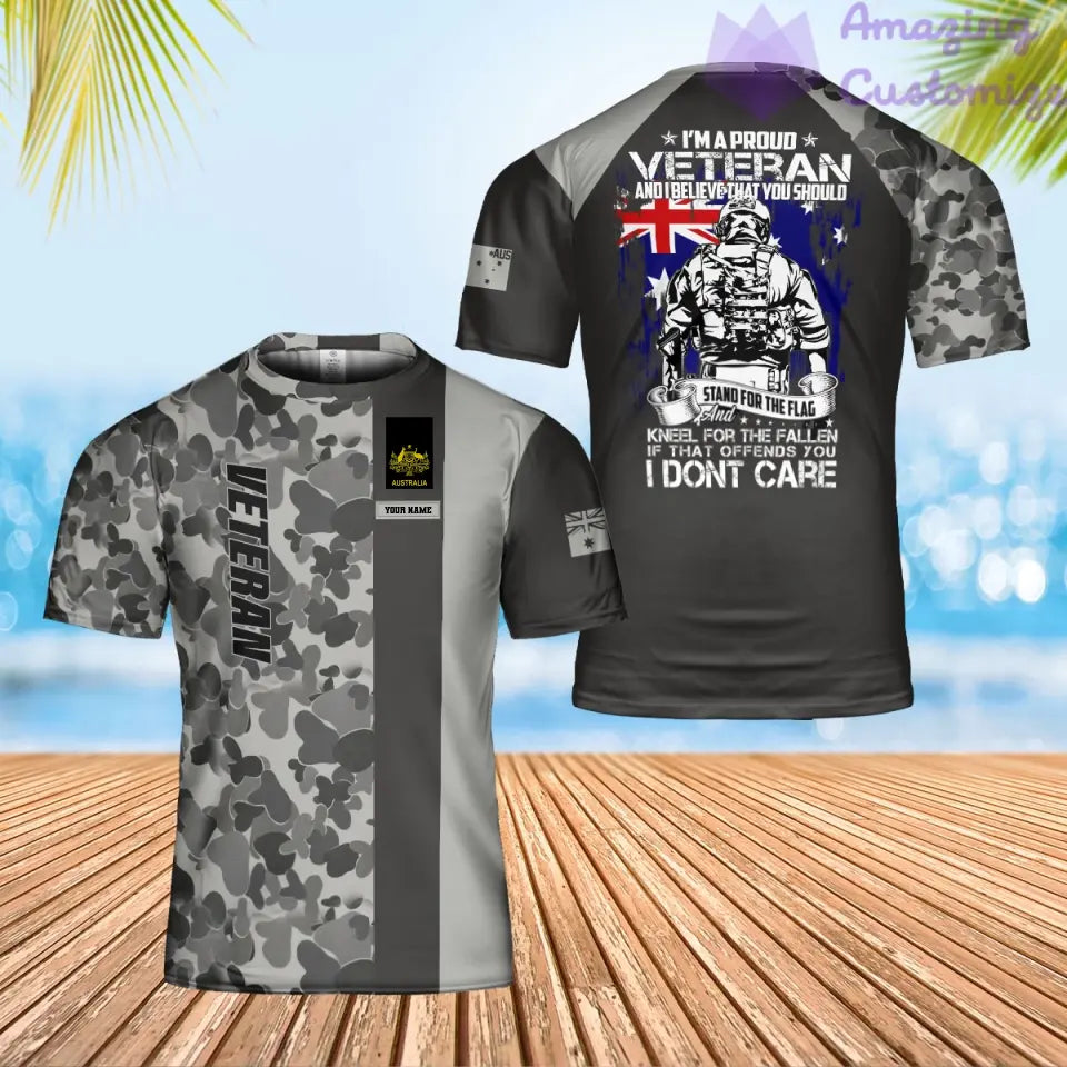 Personalized Australia Soldier/ Veteran Camo With Name And Rank T-Shirt 3D Printed - 0302240005