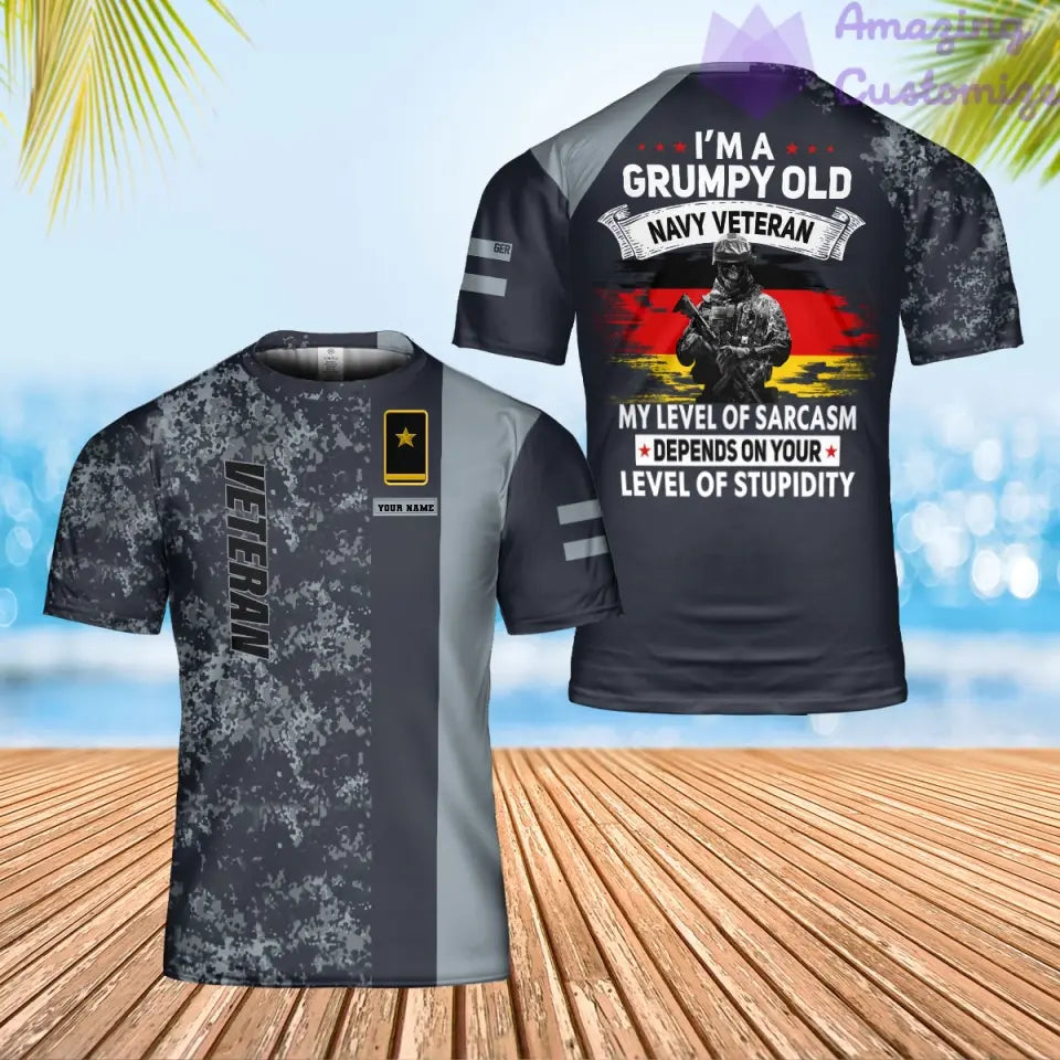 Personalized Germany Soldier/ Veteran Camo With Name And Rank T-Shirt 3D Printed - 3001240003