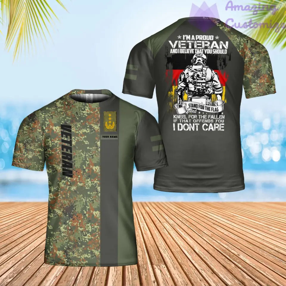 Personalized Germany Soldier/ Veteran Camo With Name And Rank T-Shirt 3D Printed - 3001240002