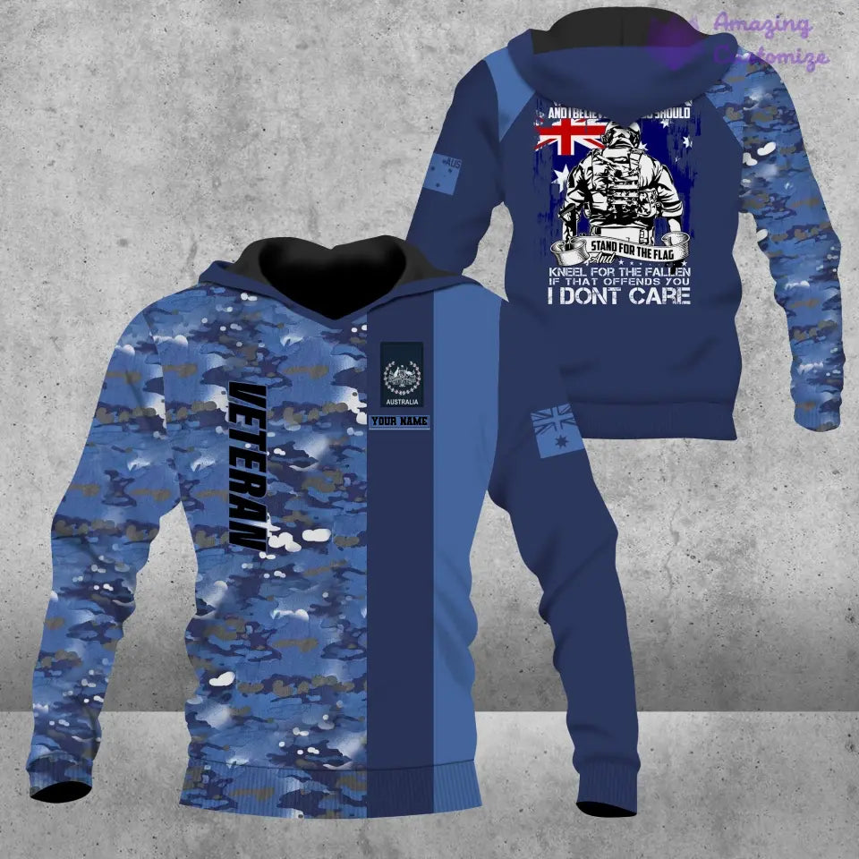 Personalized Australian Soldier/ Veteran Camo With Name And Rank Hoodie - 1689120002