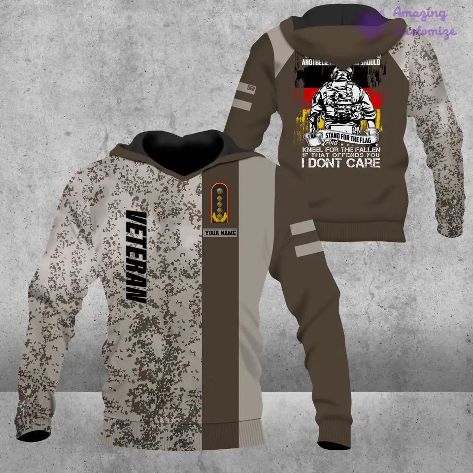 Personalized Germany Soldier/ Veteran Camo With Name And Rank Hoodie - 1207230003