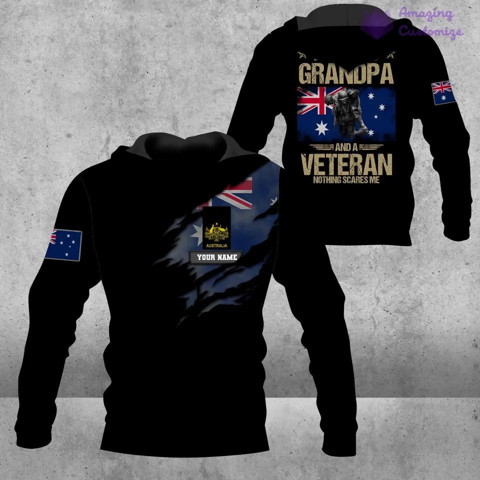 Personalized Australian Solider/ Veteran Camo With Name And Rank Hoodie - 16868736